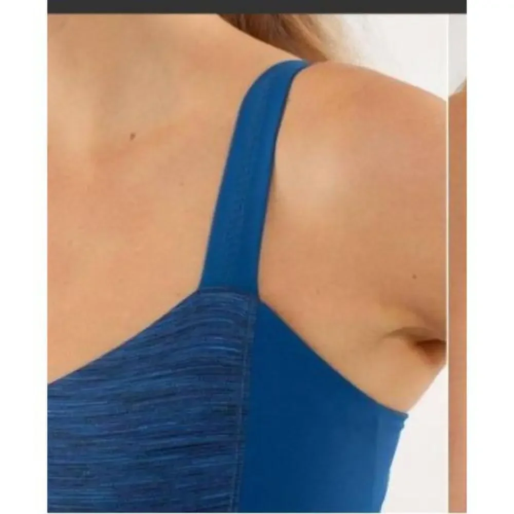 Lululemon Top Womens Eight Limitless Blue Ruched Empire Athletic Tank